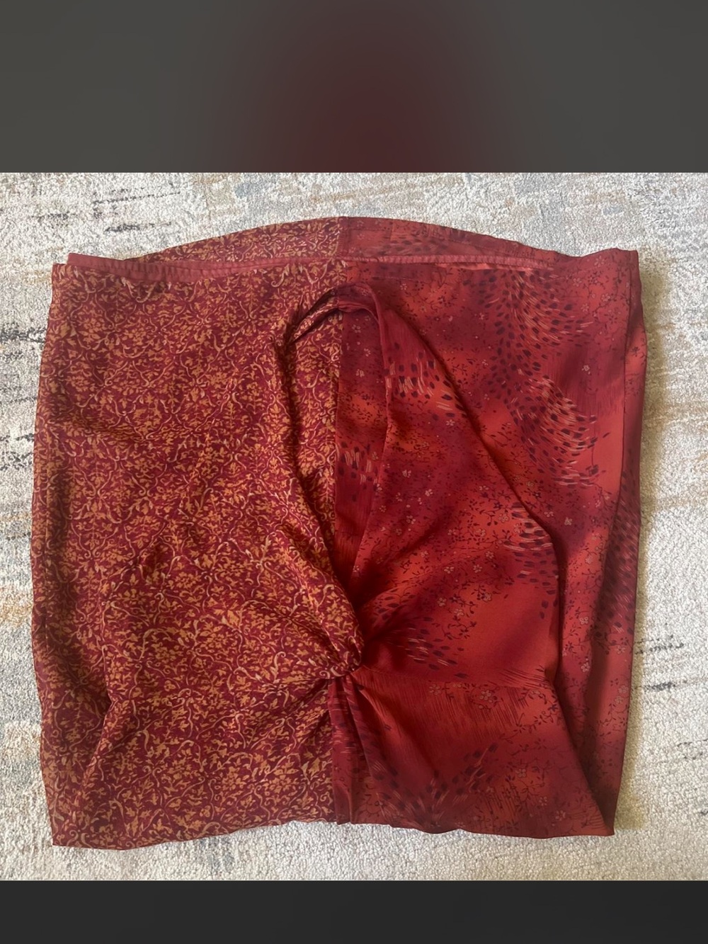 Women's Halter Dress Laundry By Shelli Segal Red Burnt Orange Maroon Floral Sz 6 - Picture 6 of 8